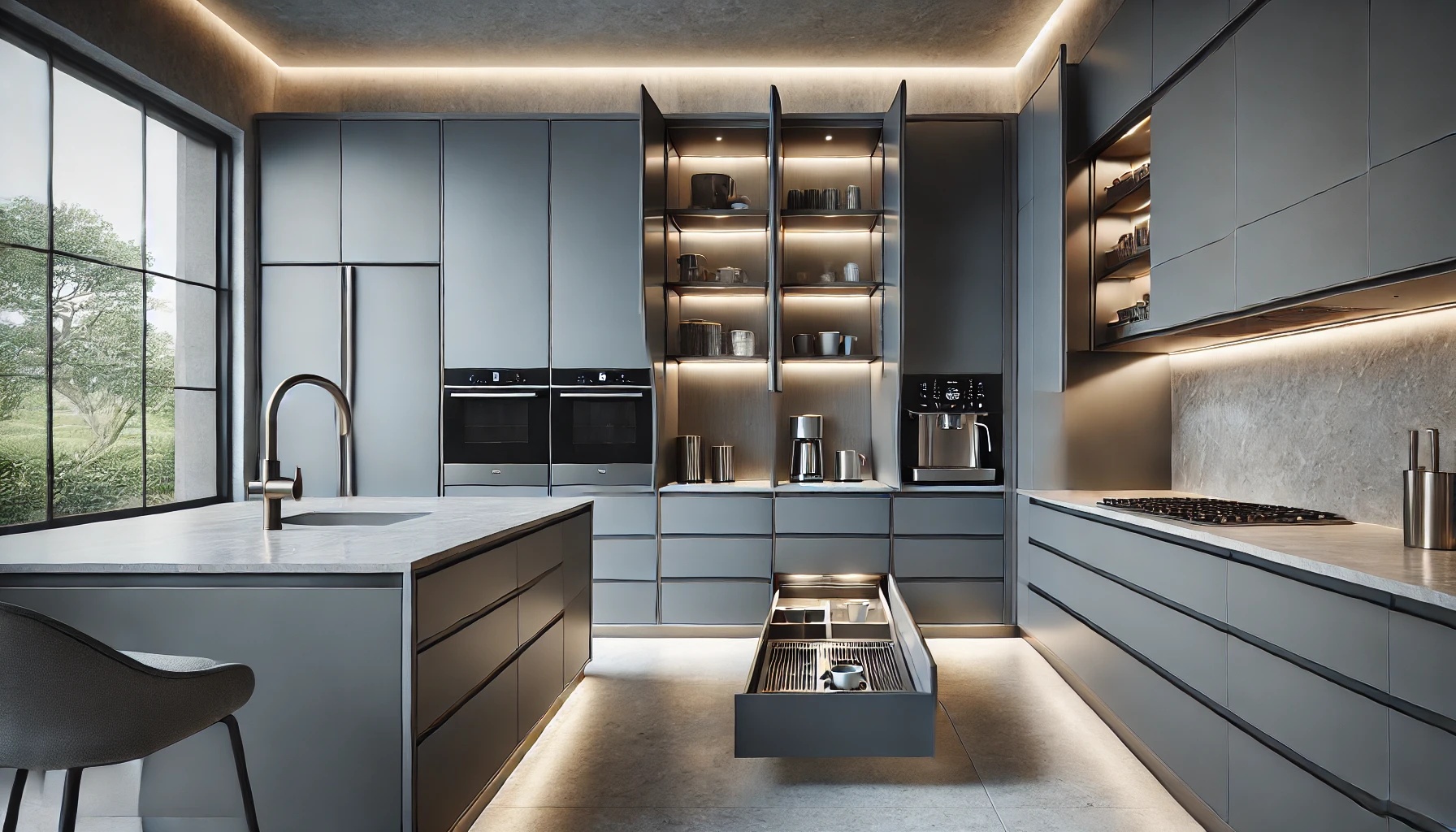 Experience the elegance of parametric design in this custom luxury kitchen by Soll Solutions — where every cabinet, appliance, and detail is tailored for seamless function and refined style.
